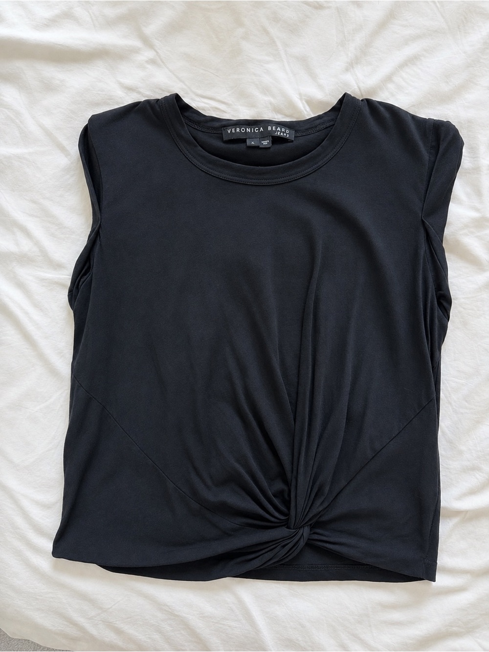 Veronica Beard Black Knot-Front Tank